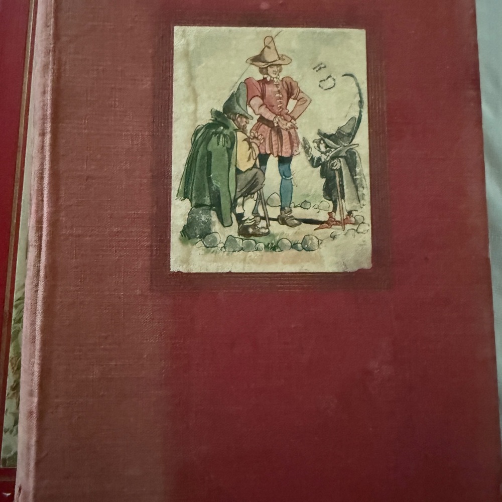 Vintage Red Hardcover Grimms Fairy Tales 1945 Book with Illustrated Cover